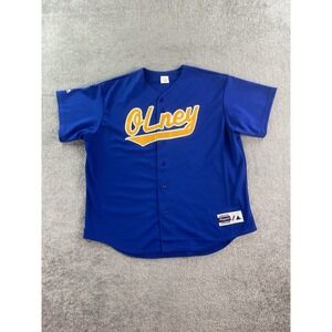 Vintage Olney Central College Jersey Men XXL Blue Baseball NJCAA Team Issue USA
